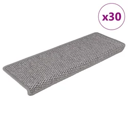Samoljepljivi otirači za stepenice 30 kom 65x21x4 cm srebrni