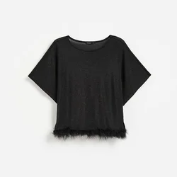 Reserved - Bluza s veštačkim perjem