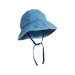 Otroški jeans klobuk Mini Rodini denim dots