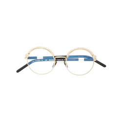 Kuboraum-round frame glasses-unisex-Metallic