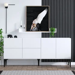 Hanah Home Komoda Lucky 180x80x40cm Belo-Crna