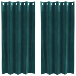 Zavjese za zamračivanje 2 pcs Tamnozelena 140 x 175 cm Baršun