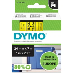 DYMO D1 trak 24 mm, črna na rumeni, 53718