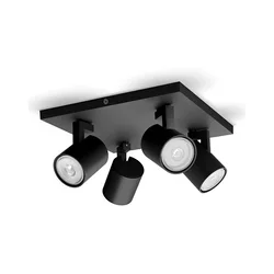 Philips - LED RGBW prigušiva spot svetiljka RUNNER 4xGU10/6,5W/230V crna