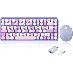 Perixx PERIDUO-713PP bluetooth tipkovnica in miška - pink
