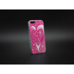 Torbica silikonska Print za iPhone 5 Srce pink