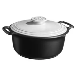 Ceramic Cocotte cooking pot, 33cm/6.5L, Sublime +, White&Slate - Emi
