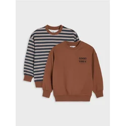 Sinsay - Crewneck duksevi sa udelom pamuka 2 pack - šareno
