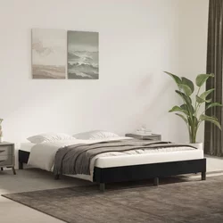 vidaXL Posteljni okvir črn 140x190 cm žamet