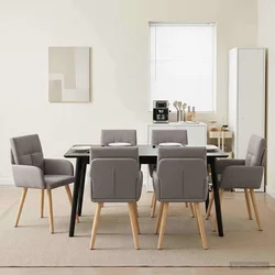 Trpezarijske stolice 6 pcs Tkanina Sivosmeđa 60 x 56 x 96 cm