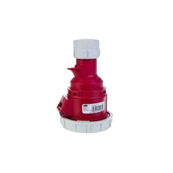 PCE Prenosna vtičnica 16A 5P 400V rdeča IP67 SHARK 2152-6