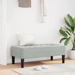klupa s jastukom Svijetlo siva 113 x 57 x 39 cm Baršun