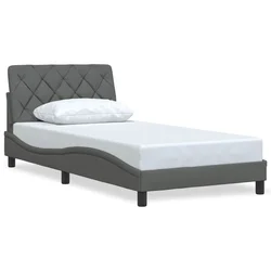 Vidaxl Posteljni okvir brez vzmetnice temno siv 100x200 cm blago
