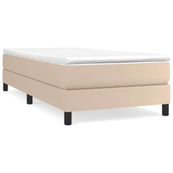 Okvir za krevet s oprugom boja cappuccina 100x200 cm umjetna koža