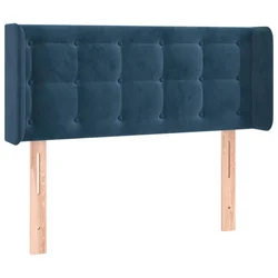 Vidaxl Vzglavje z ušesi temno modro 83x16x78/88 cm žamet