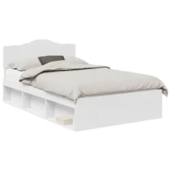 Vidaxl Konstrukcija postelje Bela 120 x 190 cm Masivno borovo les