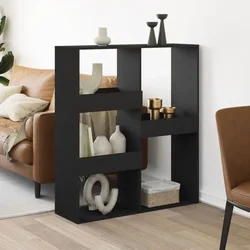 Sobna pregrada crna 100x33x115 cm konstruirano drvo