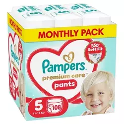 Pampers pants pelene monthly 5 prem.11-17kg 108kom