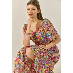 Bianco Lucci Ženska haljina 60284046, Midi, Roze