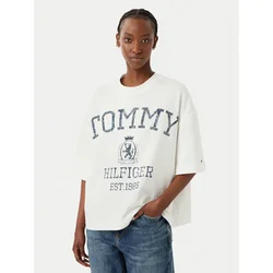 TOMMY HILFIGER Majica VARSITY CREST  opal / bela
