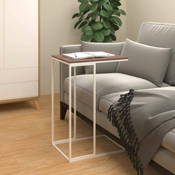 Vidaxl Stranska mizica bela 40x30x59 cm konstruiran les