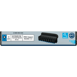 Bosch Set kovanih nasadnih ključeva 6 - 14mm, 1/4, 9 delova, PRO Impact Socket 2608003034