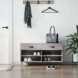 Klupa za cipele siva boja hrasta 102x35x55 cm konstruirano drvo