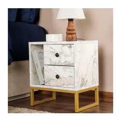HANAH HOME Noćni stočić Glimmer Fressia Marble Gold