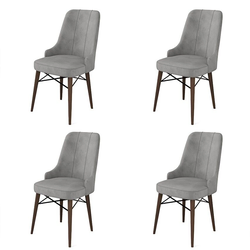 Hanah Home Set stolica Pare, 46x94x46 cm, 4 komada, Braon-sive