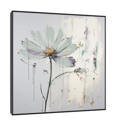 Canvas Slika na platnu Pastelni cvet II, 30x30 cm, Sa ramom, Crna