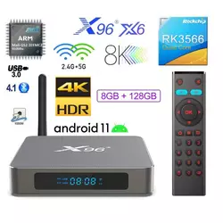 Android TV Box X96 X6 8GB + 128GB RK3566 Android 11 multimedijski predvajalnik UHD 4K 8K, 4 jedrna CPU