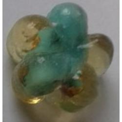 Cvet 15 mm tirkiz sa zlatnom sarom- Lampwork perle