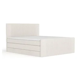 Bež boxspring postelja s prostorom za shranjevanje 200x200 cm Bergamo – Maison de Reve