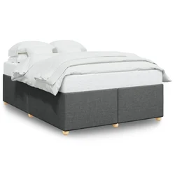 Vidaxl Posteljni okvir brez vzmetnice temno siv 140x190 cm blago