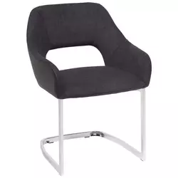 STOLICA NA SANKAMA crna, boja hroma, tamnosiva metal, tekstil