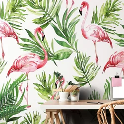 Samolepilna tapeta plamenci v tropih - 294x270