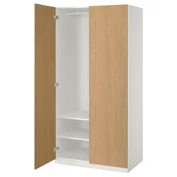 PAX / STORKLINTA Kombinacija garderobera, bela/im. hrastovine, 100x60x201 cm