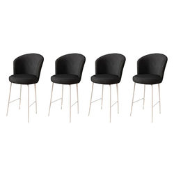 Hanah Home Set barskih stolica Alte, 4 komada, Crno-beli