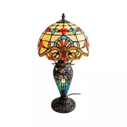 Brilagi - Tiffany vitražna stona lampa MIRABELLA 1xE27/60W/230V + 1xE14/40W
