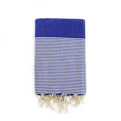 Fouta bombažna brisača Mikanda 100 x 200 cm, modra