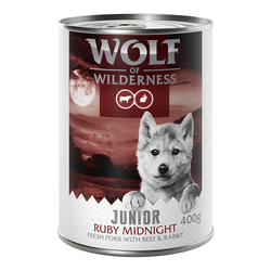 Wolf of Wilderness Junior 6 x 400 g - Red Meat Ruby Midnight