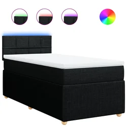 vidaXL vidaXL Box spring postelja z vzmetnico črna 80x200 cm blago, (21310074)