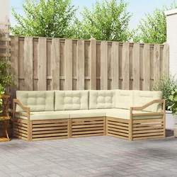 Set vanjskih sofa 4 pcs Bijela i krem 245,5 x 166,5 x 73 cm