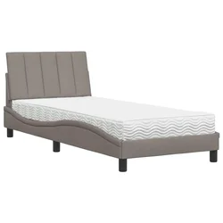 Vidaxl Postelja z vzmetnico Hanko taupe 90x190 cm blago