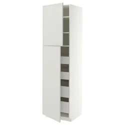 METOD / MAXIMERA Vis.el. s 2 vrata/4 fioke, bela/Aspudden svetlosiva, 60x60x220 cm