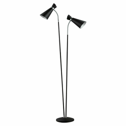 EGLO Podna lampa SARDINARA 2xE27 164 cm crna/hrom 39399
