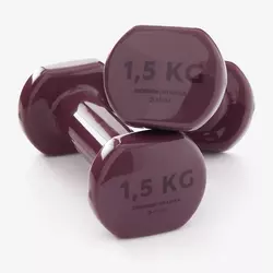 DOMYOS Bordo bučice za fitnes od 1,5 kg, dve, liveno gvožđe 1,5kg