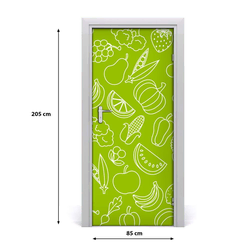 tulup.si Samolepilni tapete na vratih Zelenjava in sadje 85x205 cm