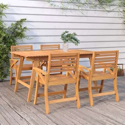 Greatstore Vrtna miza 150x90x75 cm trden akacijev les
