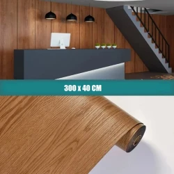 Samolepilna nalepka z videzom lesa (300x40cm) | DURAWOOD, Kostanjeva rjava